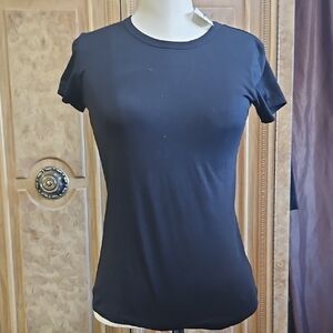 rag & bone Basic Black Slim Crewneck Short Sleeve Tee Size XXS New